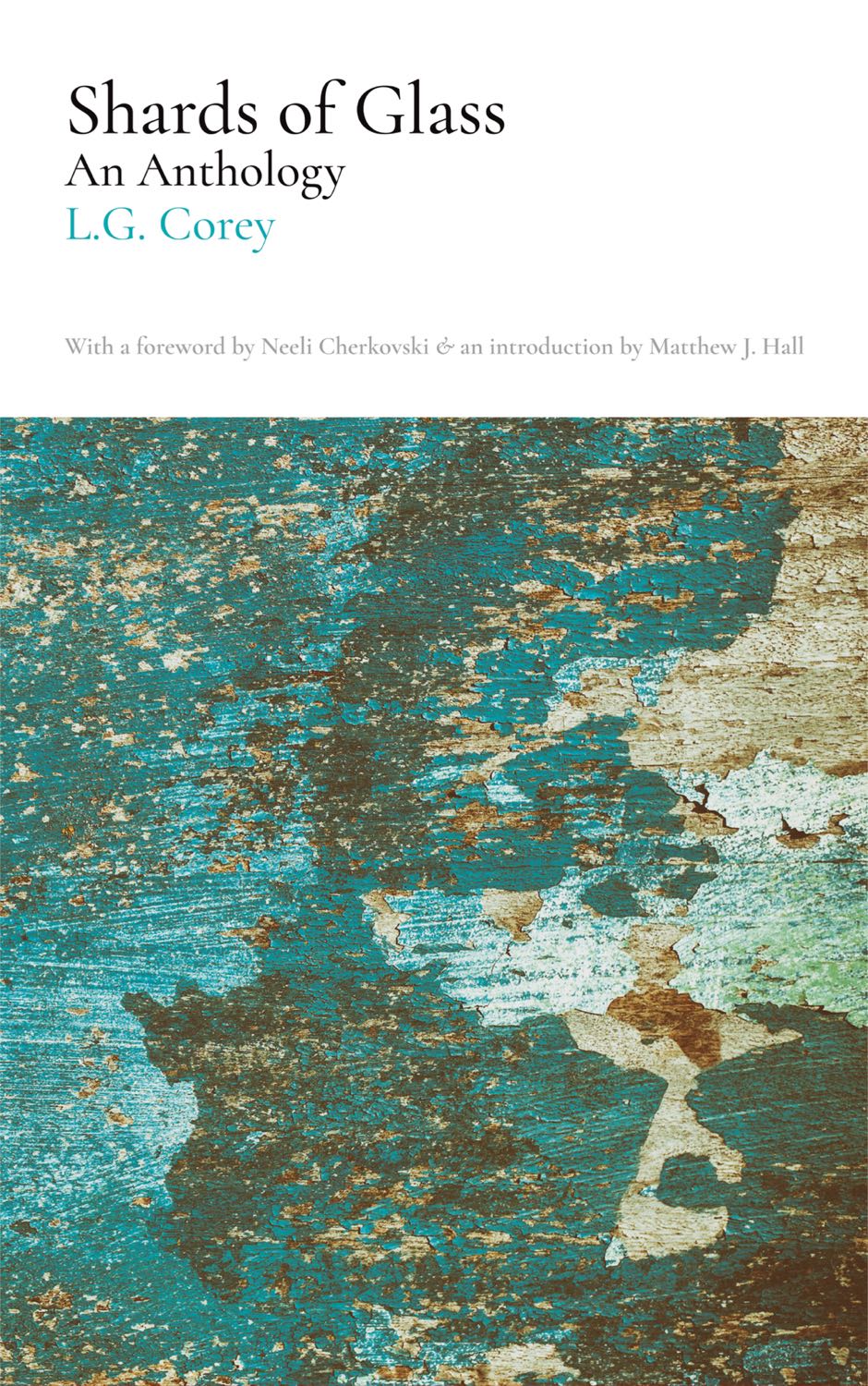 Cover features a wall with several distressed and peeling layers of paint.